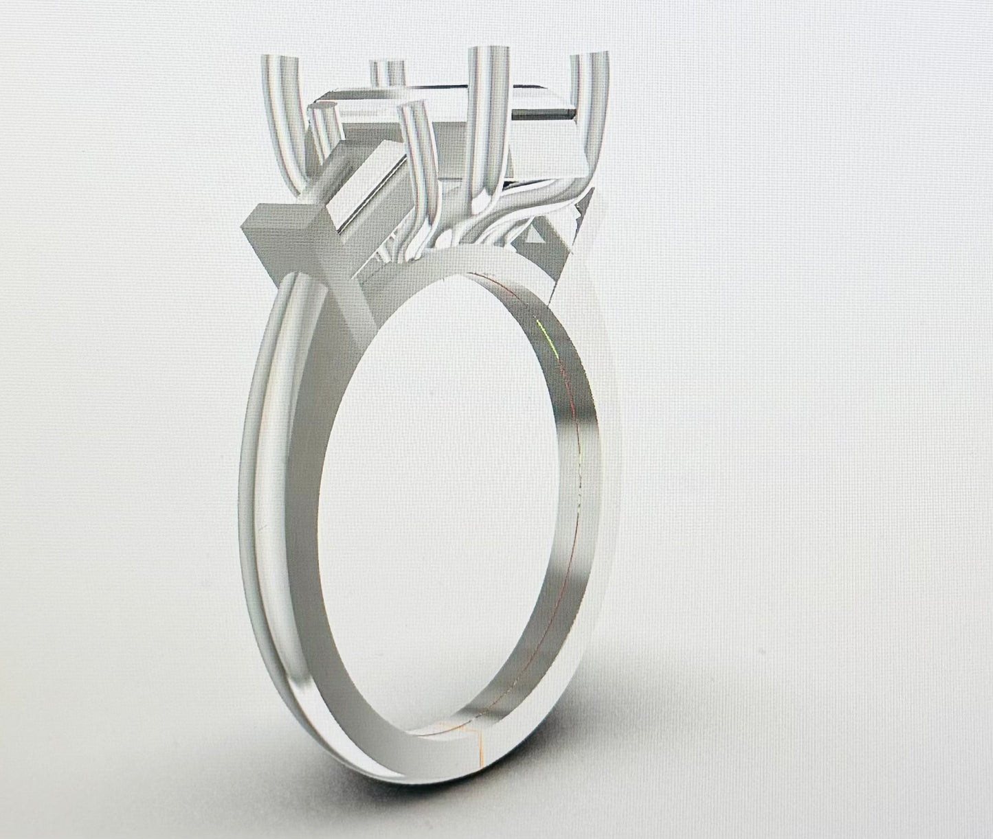 Emerald cut and taper baguette engagement ring 2.51 TCW