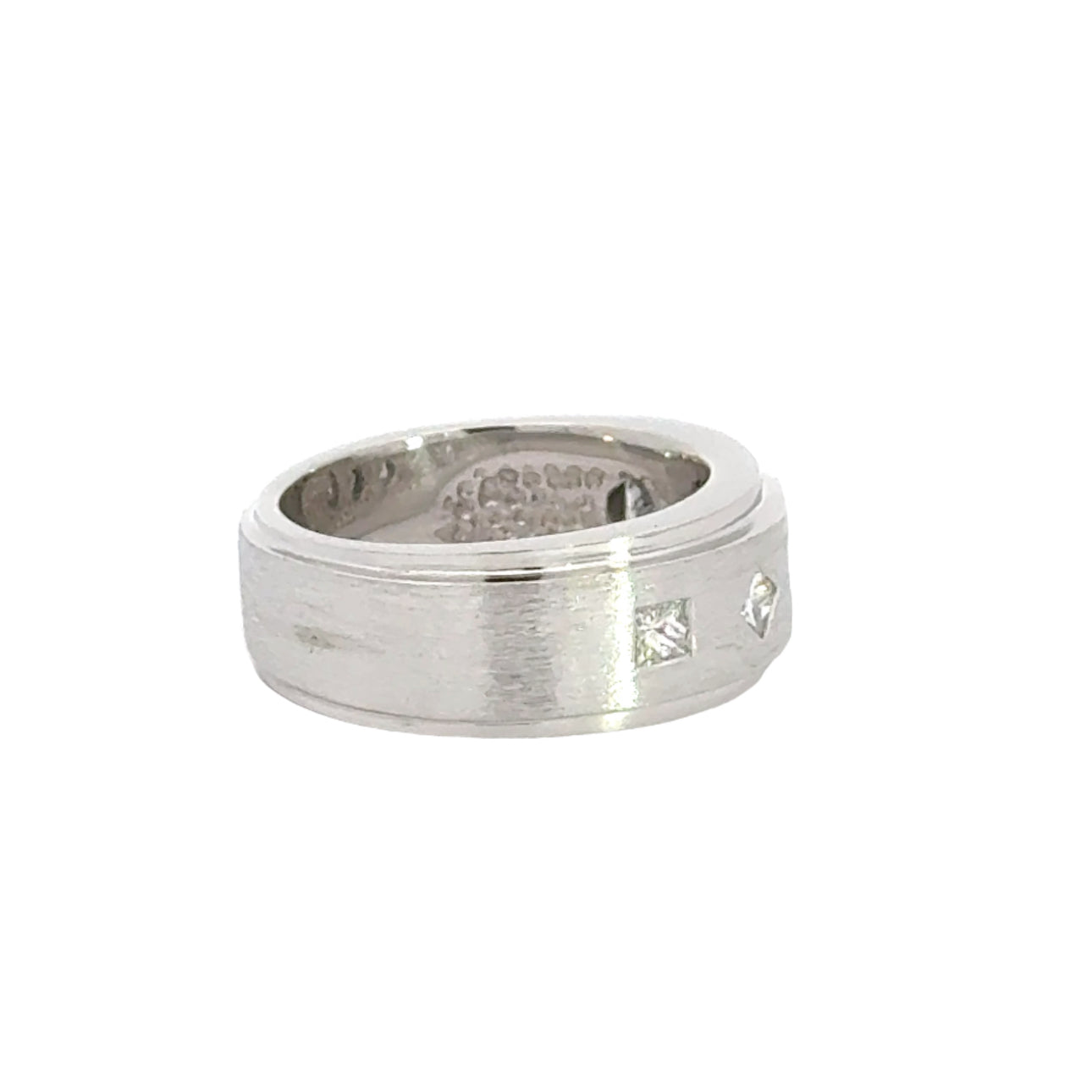 Men’s princess cut diamond wedding band 0.50 ctw in platinum