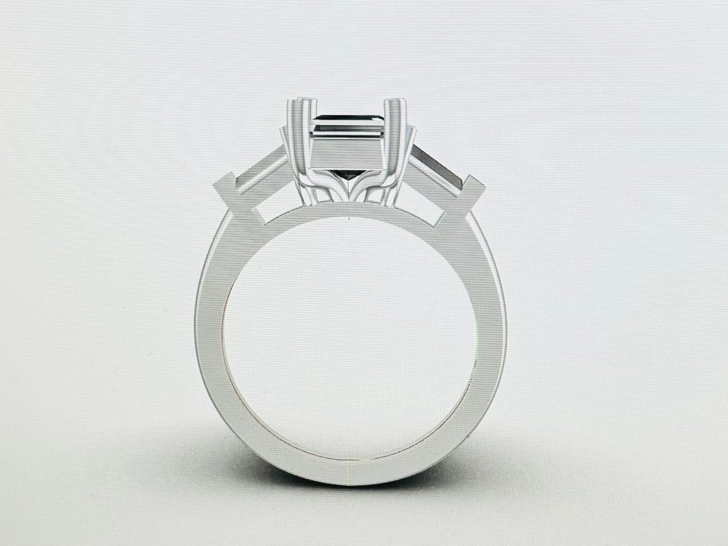Emerald cut and taper baguette engagement ring 2.51 TCW