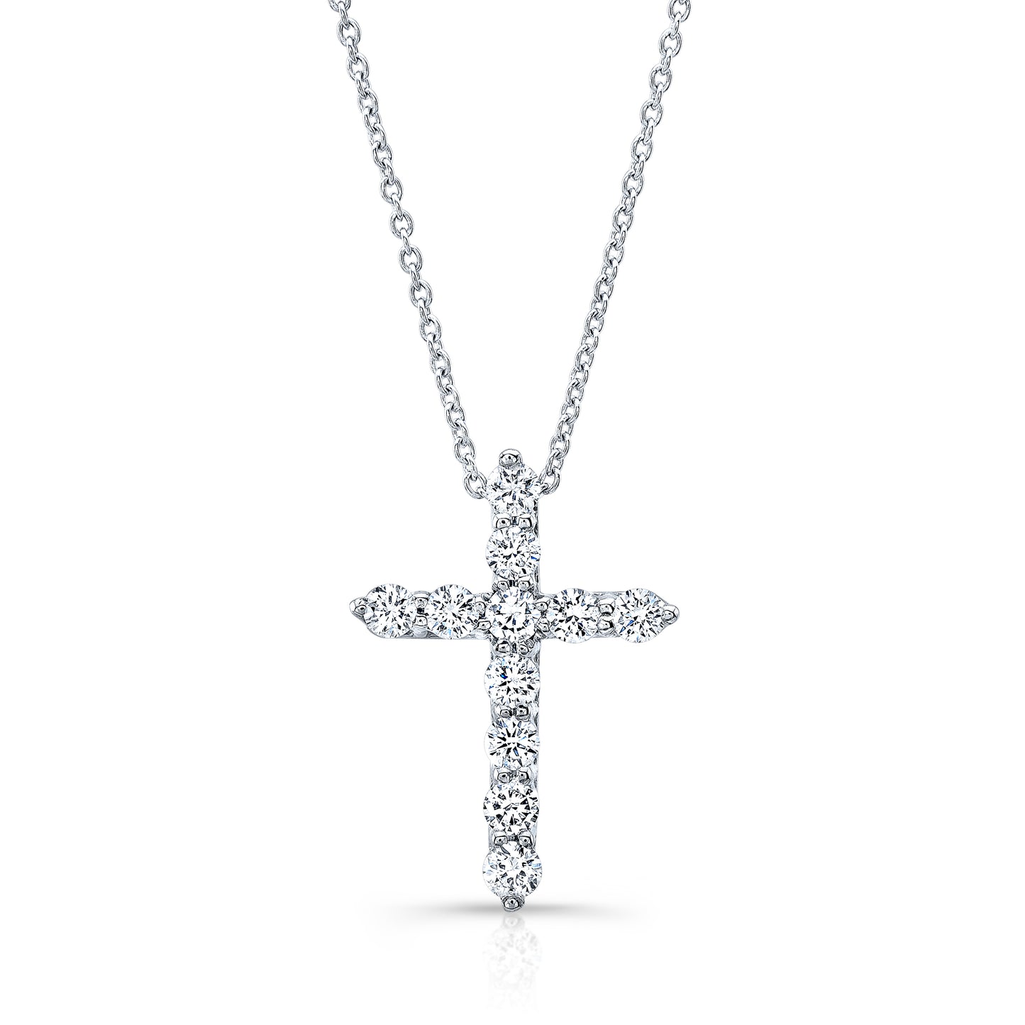 14k white gold diamond cross pendant 0.33 ctw