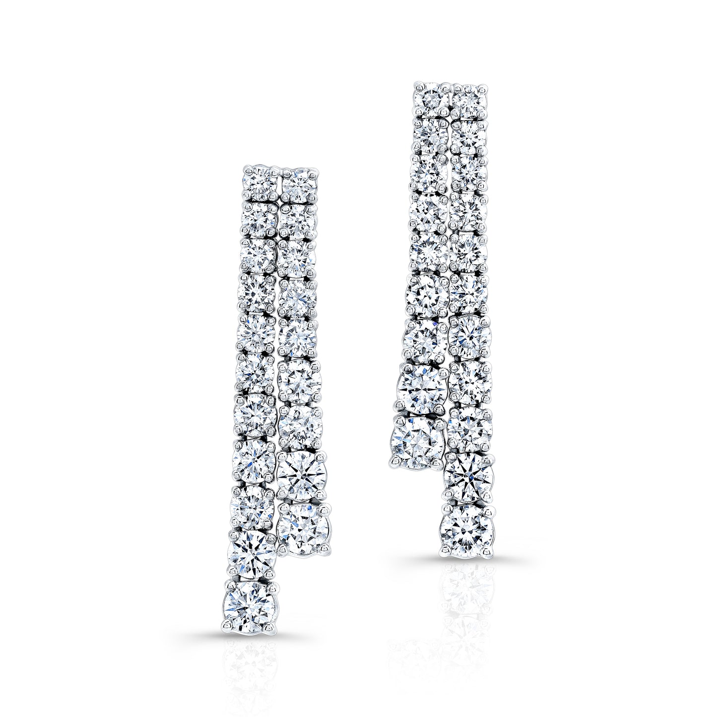 18k white gold diamond double-strand drop earrings 7.70 ctw