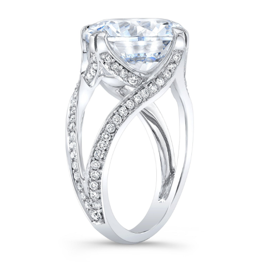 14k white gold pave engagement ring 7.85 ctw
