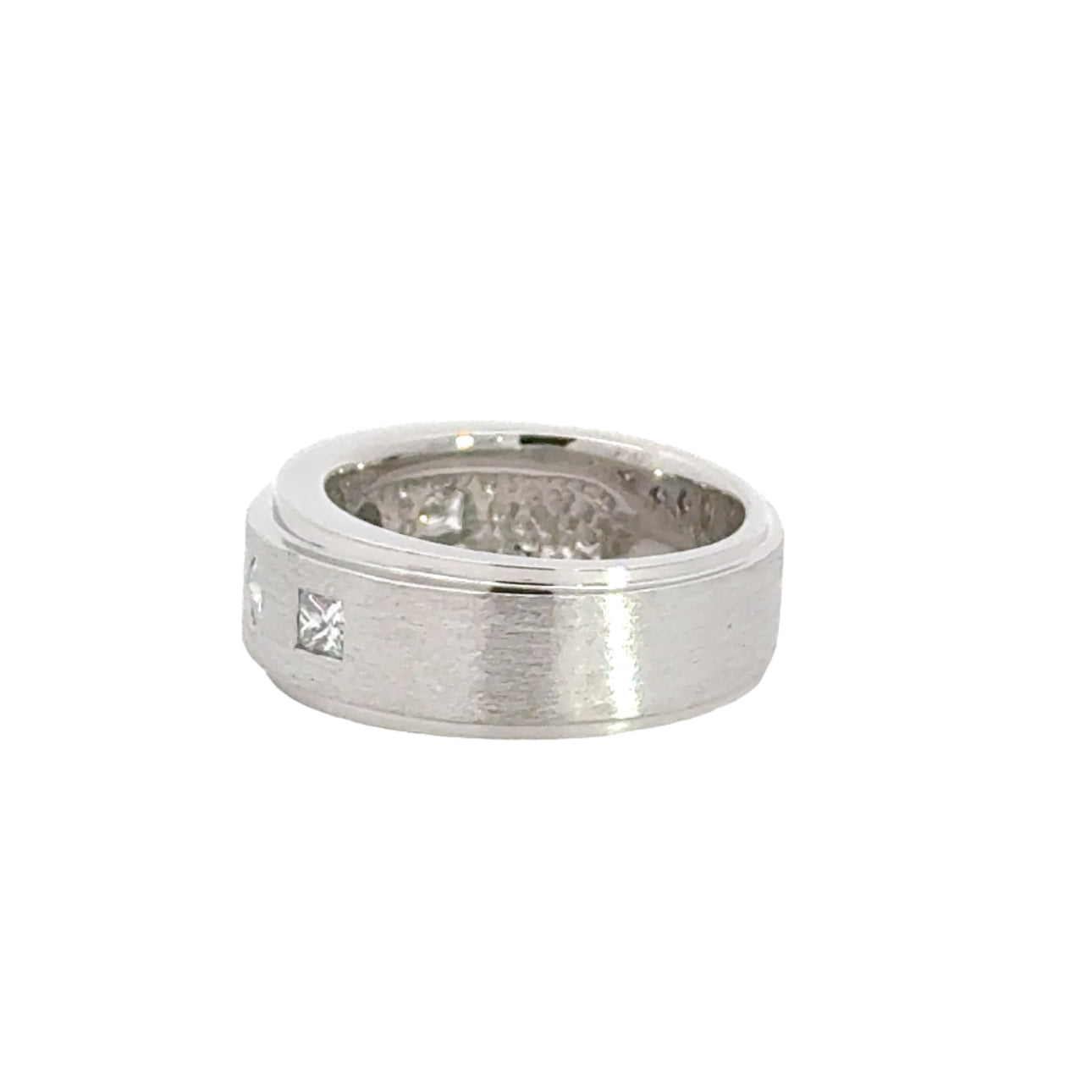 Men’s princess cut diamond wedding band 0.50 ctw in platinum