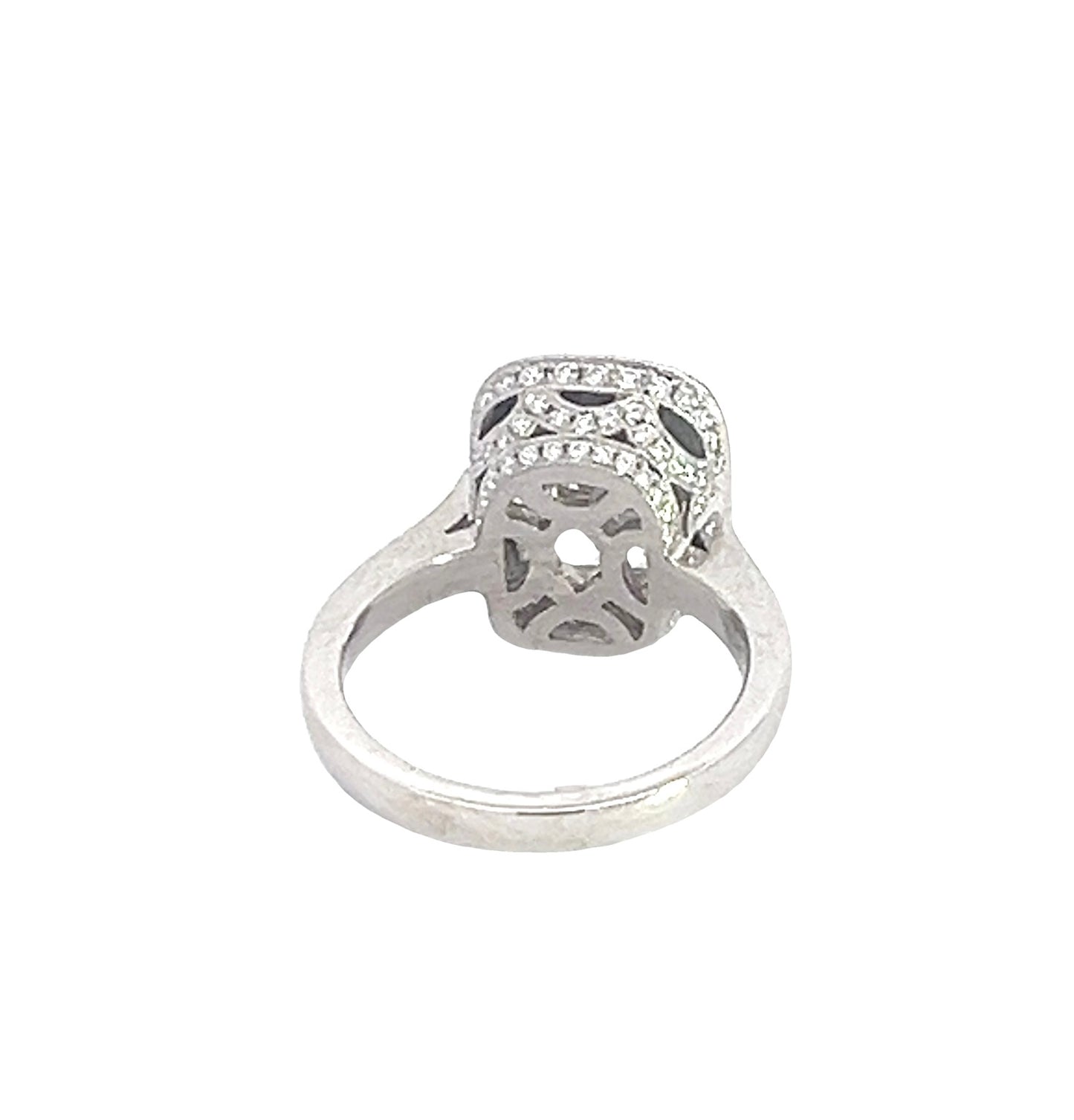 3.75 TCW 14k white gold emerald cut engagement ring