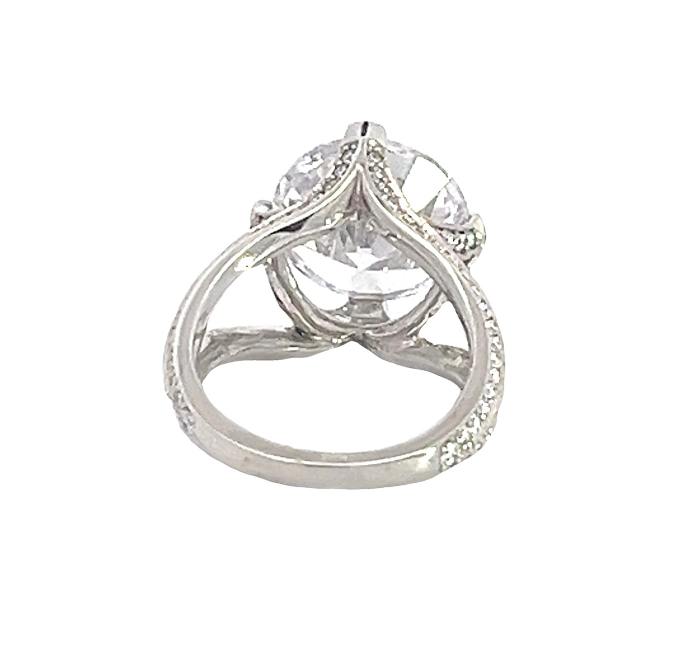 14k white gold pave engagement ring 7.85 ctw