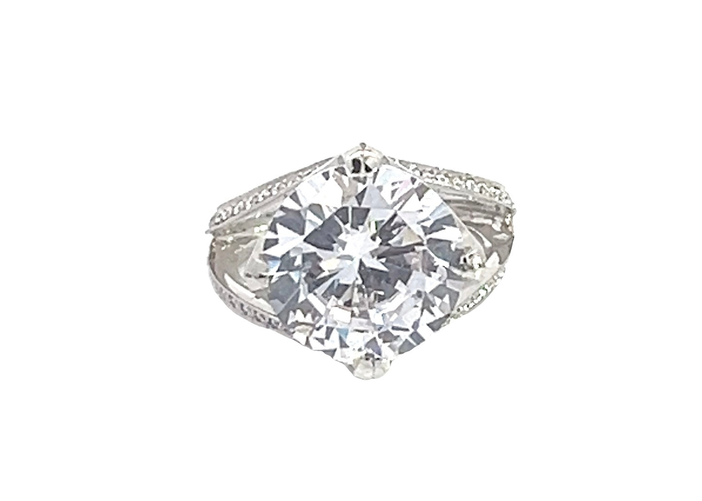 14k white gold pave engagement ring 7.85 ctw