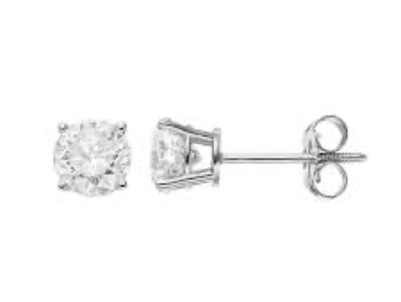 2 ctw lab grown earrings 14k white