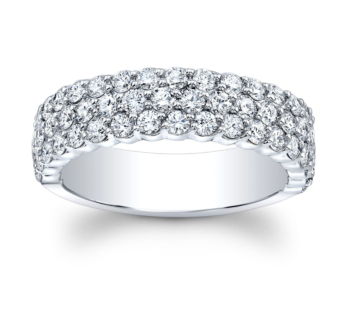 3 row diamond ring