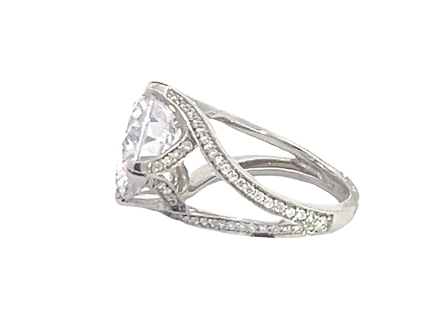 14k white gold pave engagement ring 7.85 ctw
