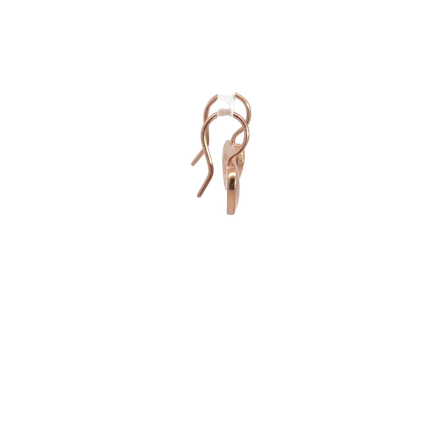 Designer Pink Mother of Pearl heart shape earrings 14k rose gold