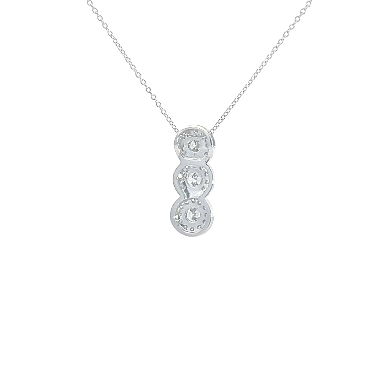 14k white gold pave diamond pendant 0.75 TCW