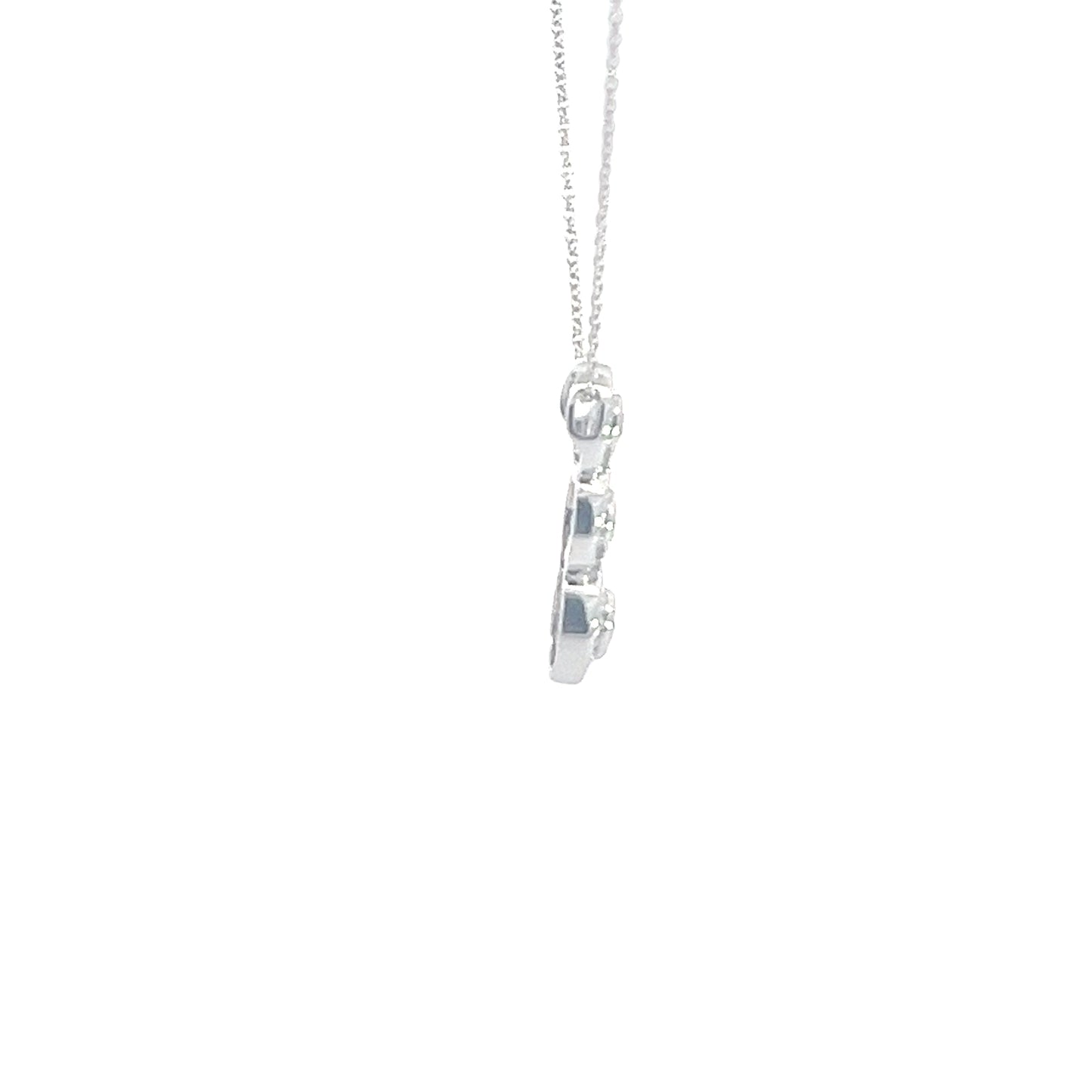 14k white gold pave diamond pendant 0.75 TCW