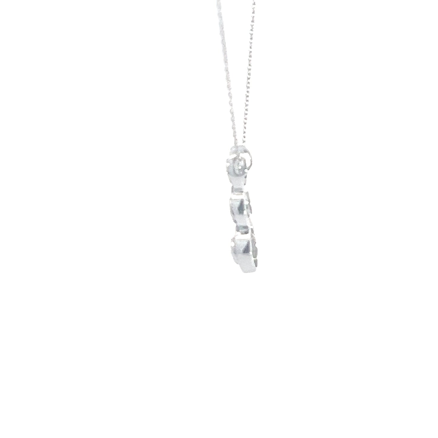 14k white gold pave diamond pendant 0.75 TCW