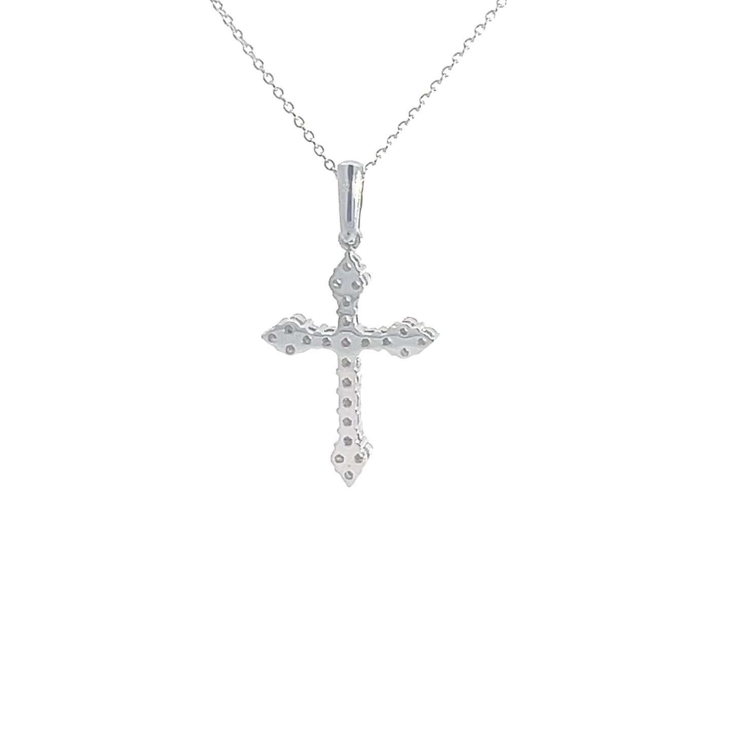 14k White Gold Diamond Cross Pendant 0.55 ctw