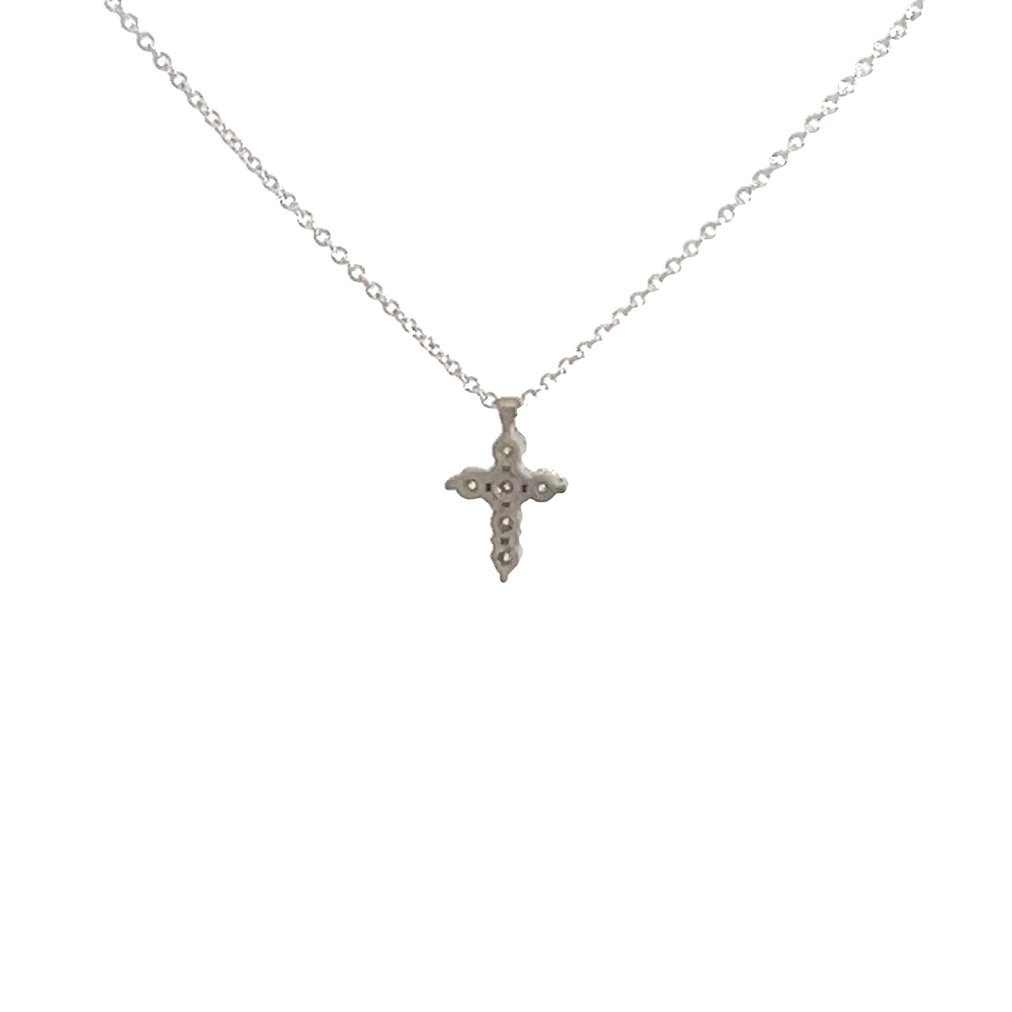 Tiny diamond cross pendant 0.12 ctw