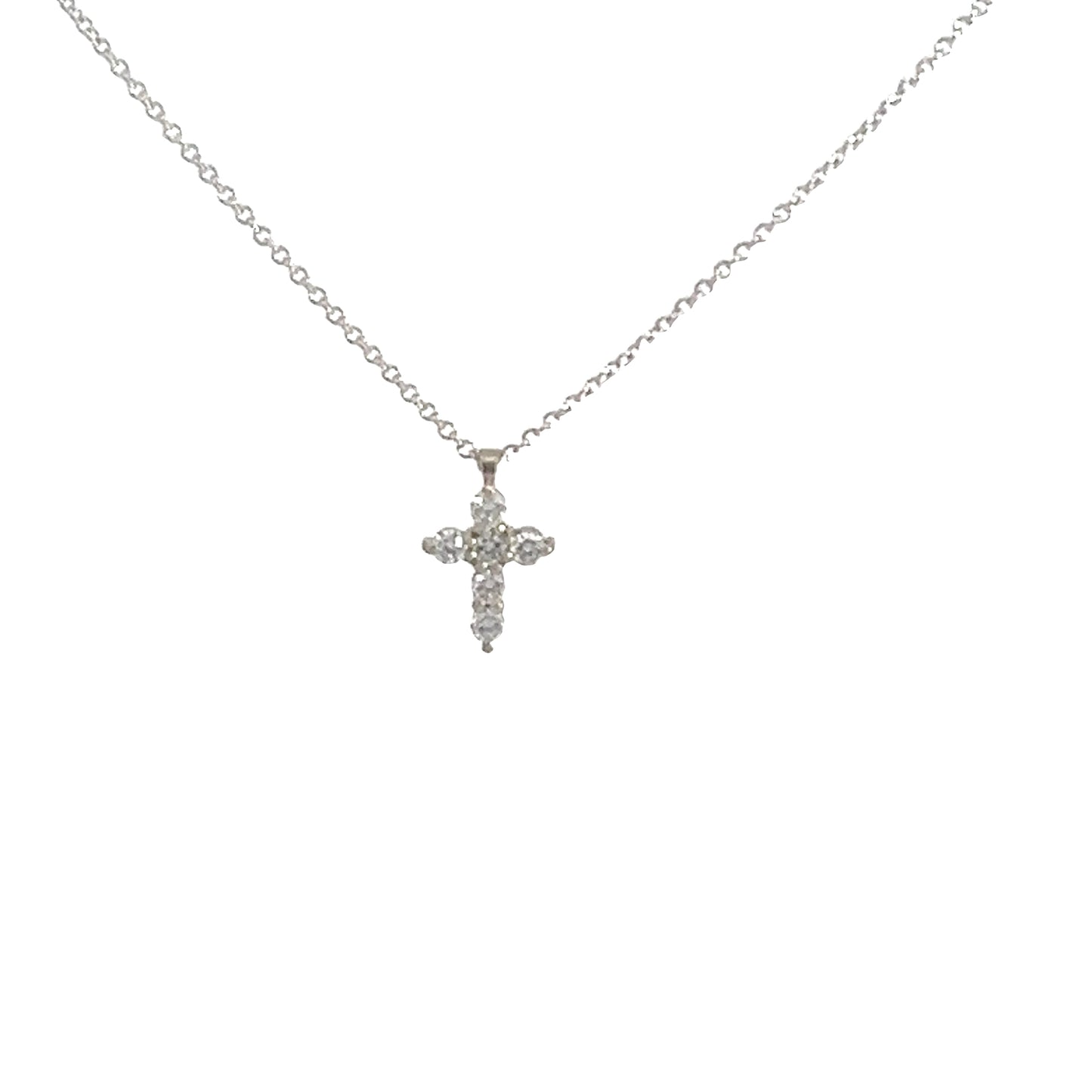 Tiny diamond cross pendant 0.12 ctw