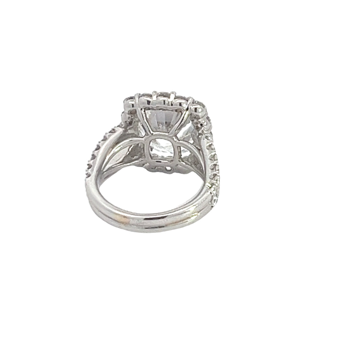 7 TCW Cushion halo engagement ring