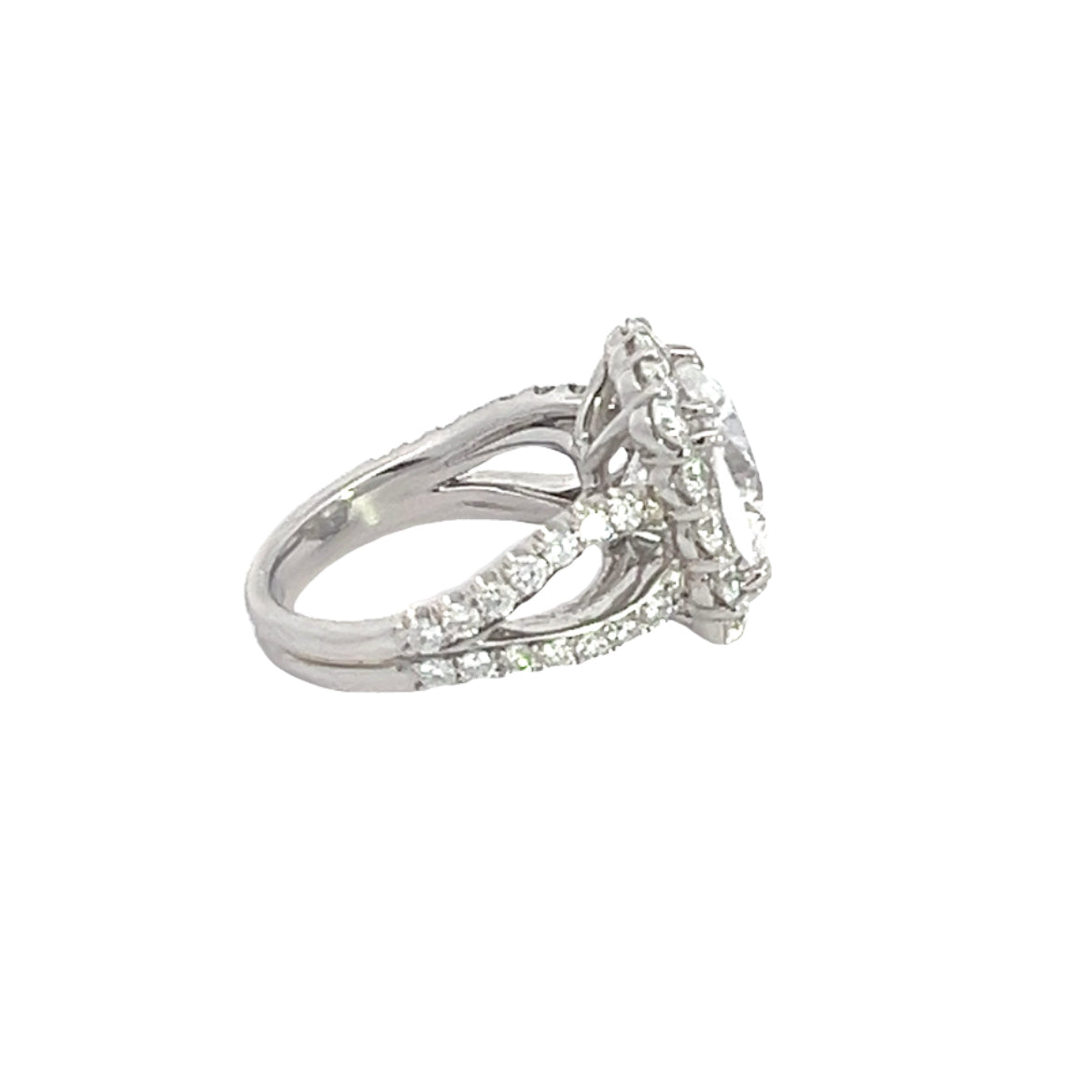 7 TCW Cushion halo engagement ring