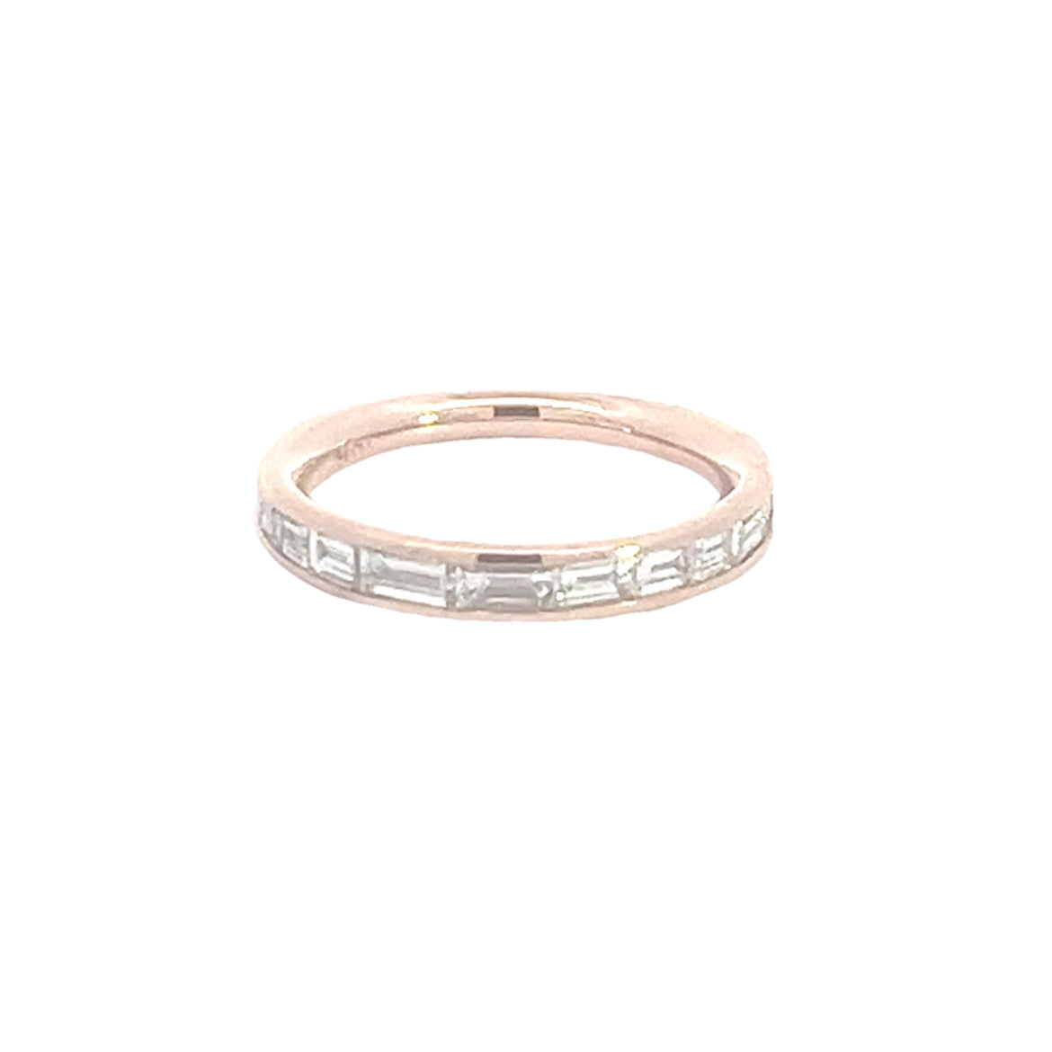 Rose gold baguette channel wedding band 1 ctw