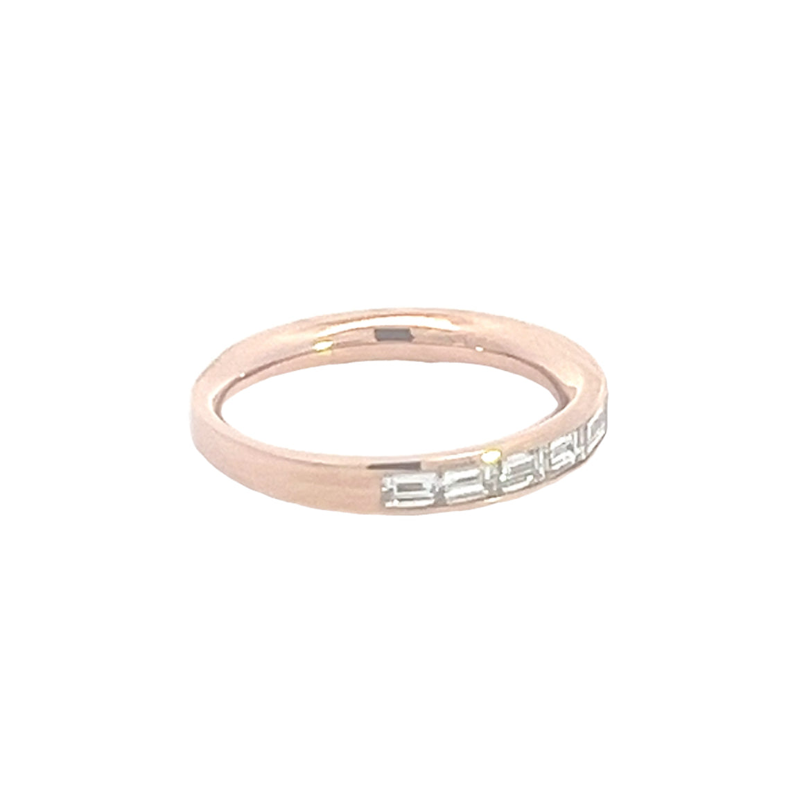 Rose gold baguette channel wedding band 1 ctw