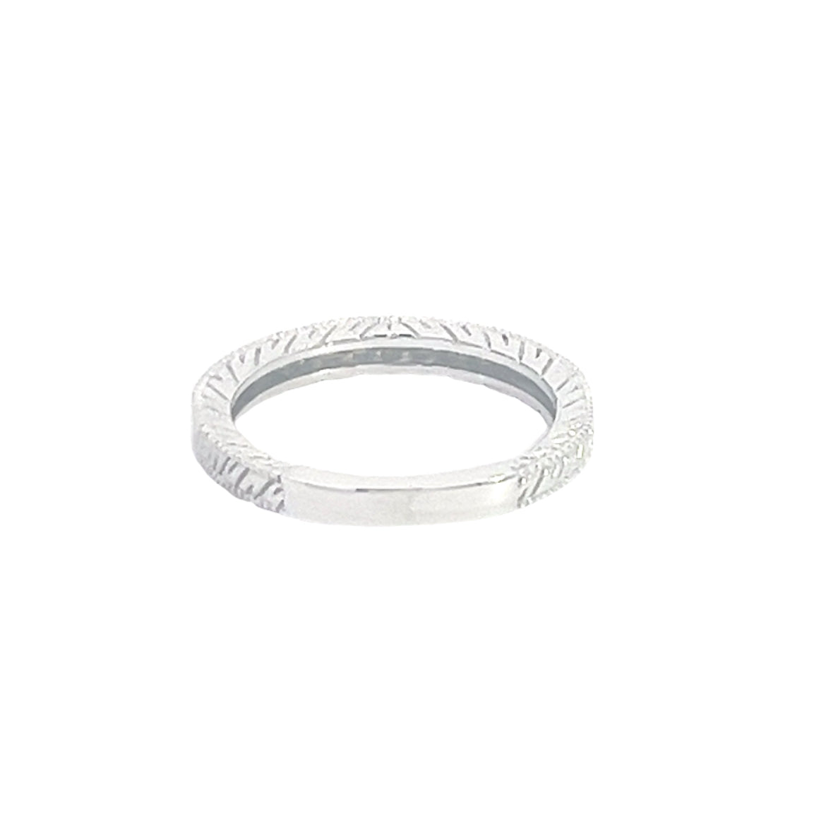 Antique carved diamond wedding band 0.25 TCW
