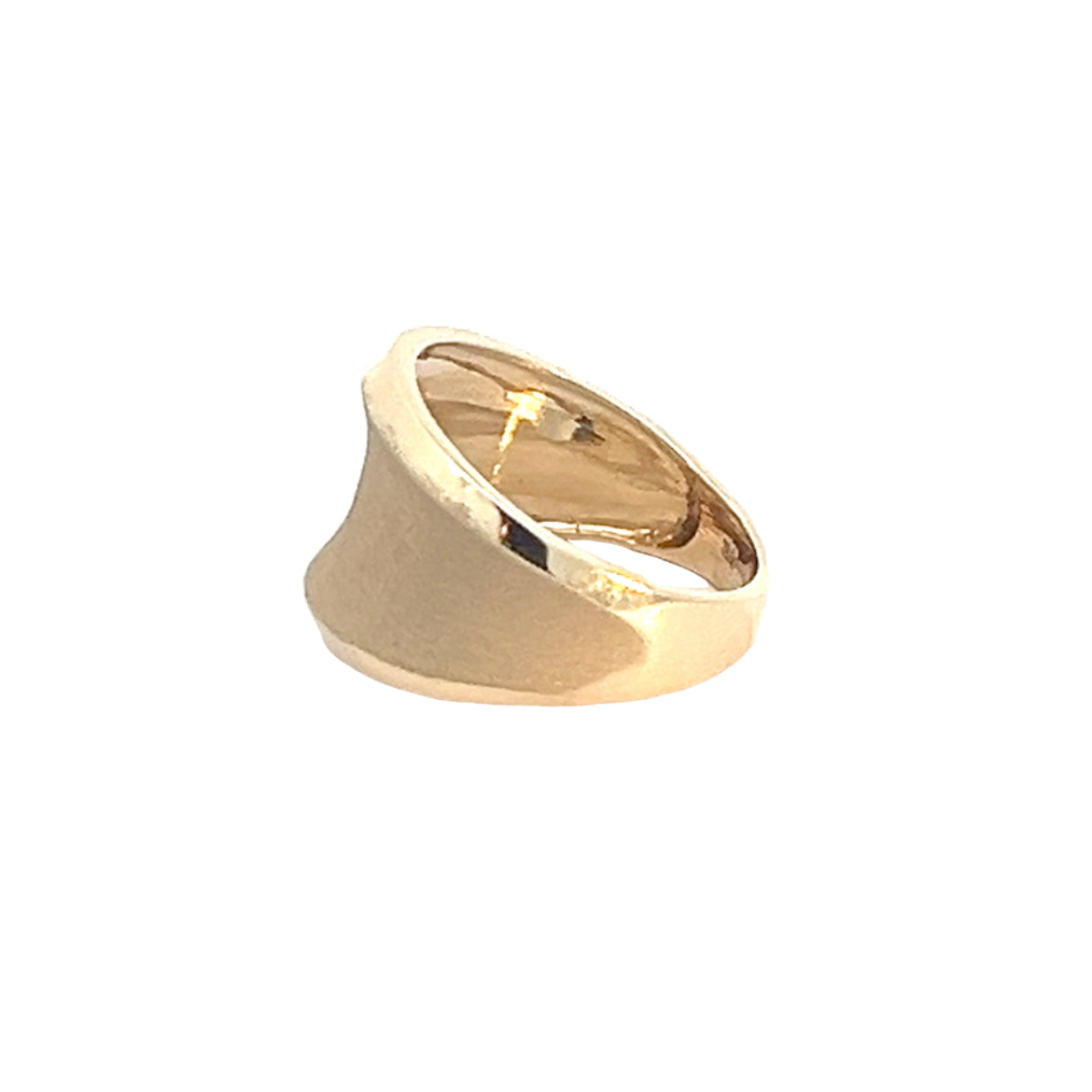 14k yellow gold wide sandblasted fashion ring