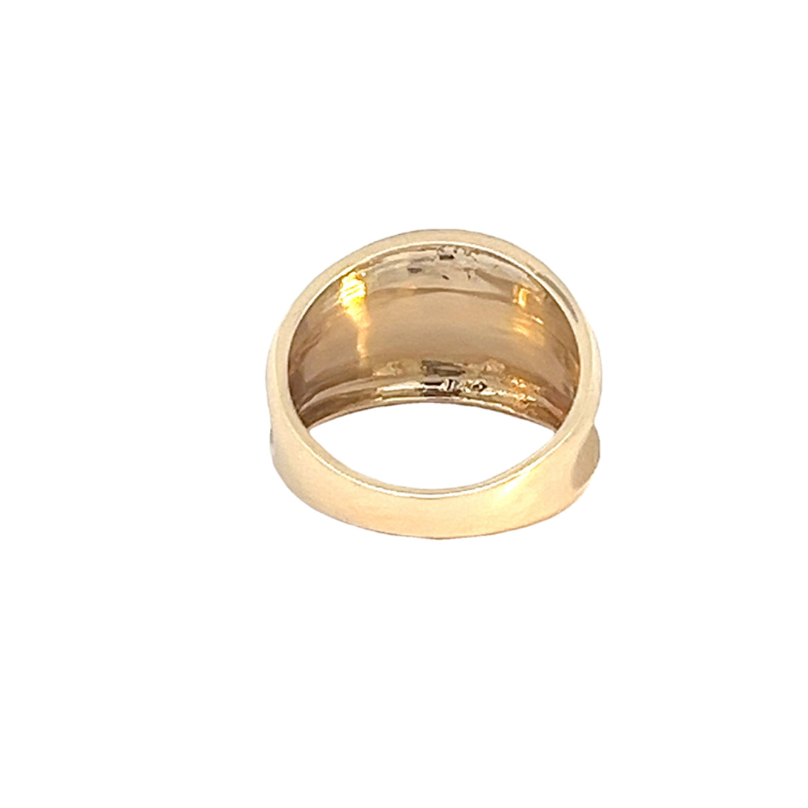 14k yellow gold wide sandblasted fashion ring