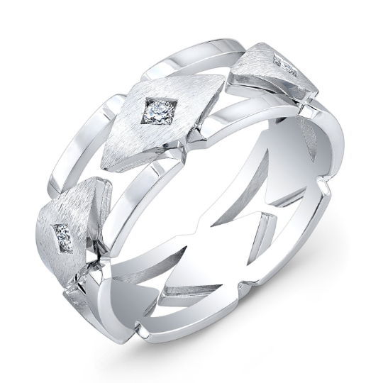14k white gold mens diamond wedding band 0.33 ctw