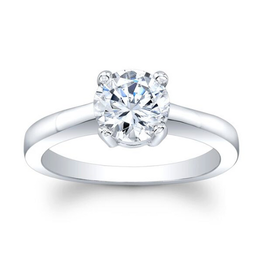 14k white gold round brilliant solitaire engagement ring 1 TCW