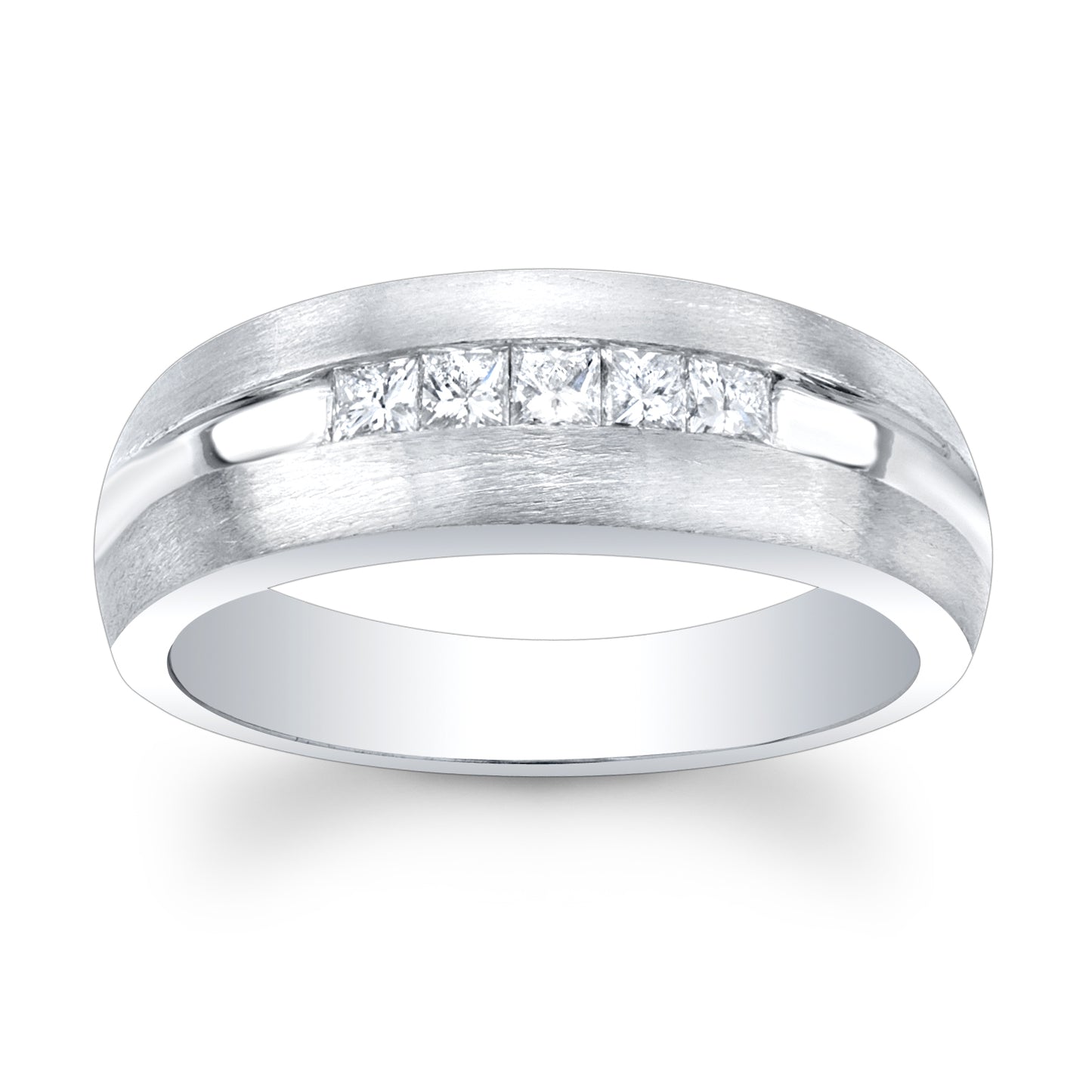 14k white gold mens princess cut channel wedding band 0.40 ctw