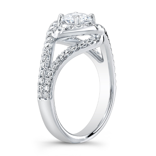 14k white swirl engagement ring 1.70 TCW