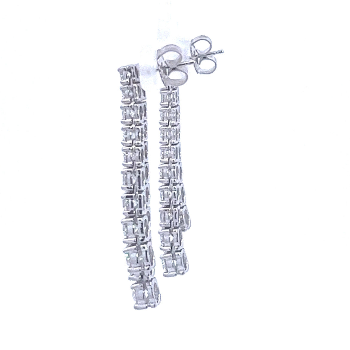 18k white gold diamond double-strand drop earrings 7.70 ctw