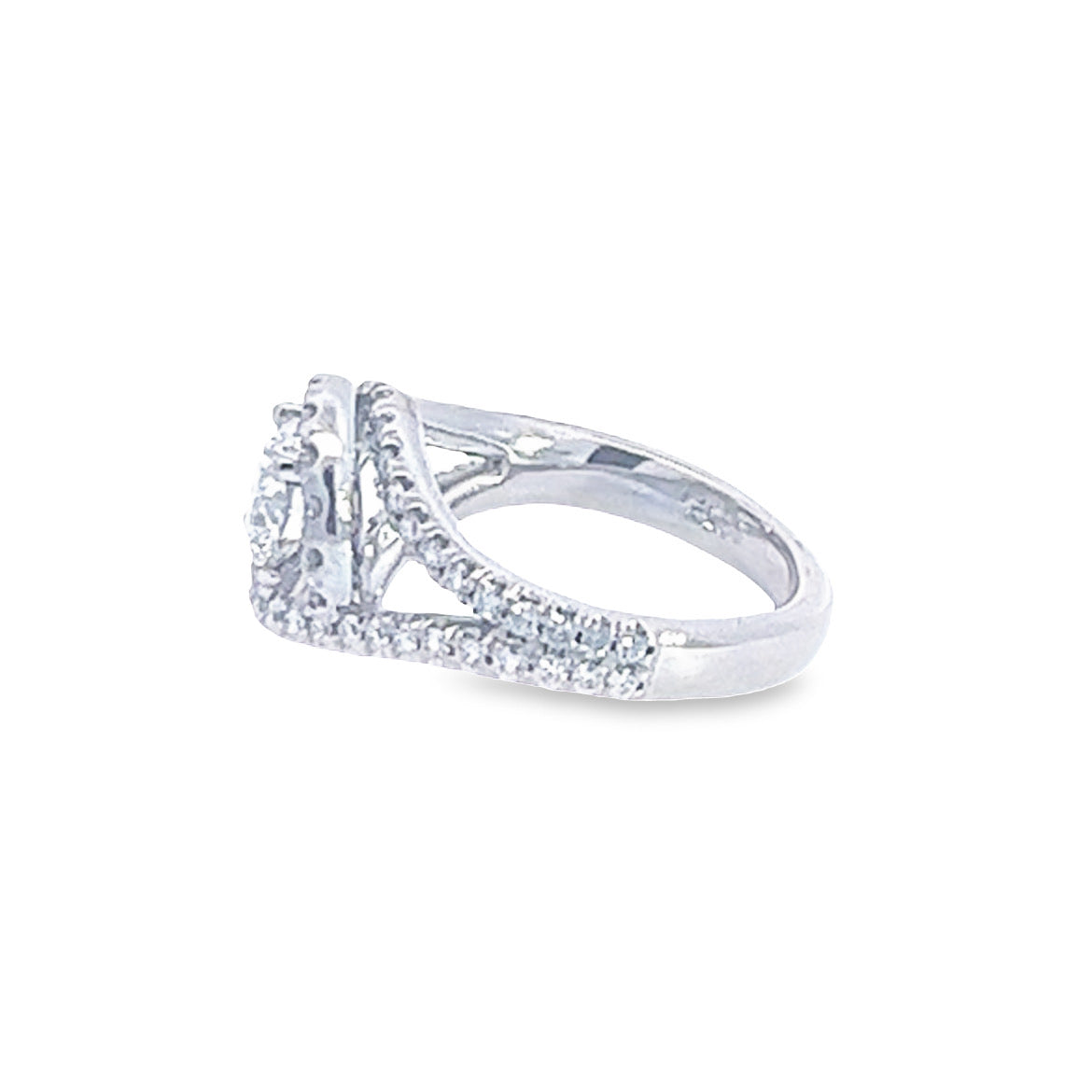 14k white swirl engagement ring 1.70 TCW
