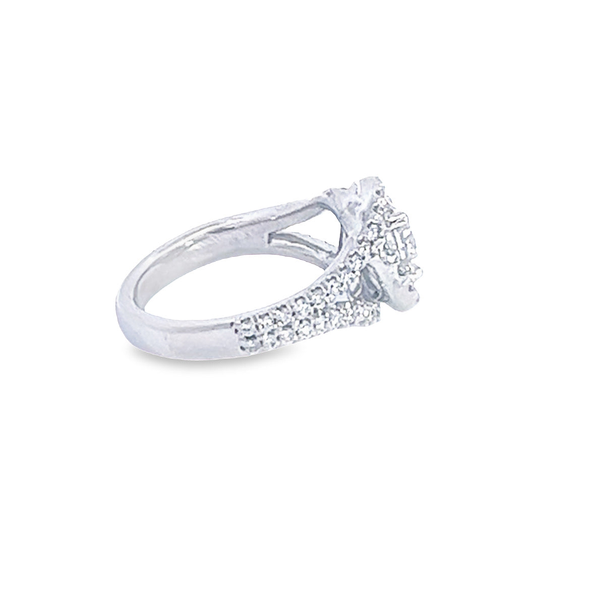 14k white swirl engagement ring 1.70 TCW