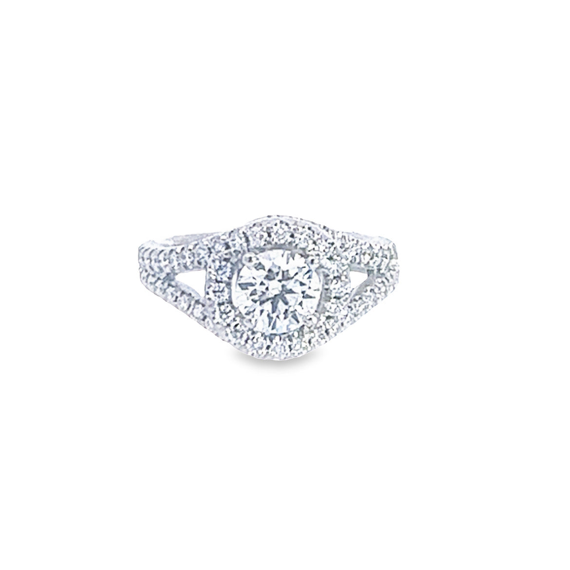 14k white swirl engagement ring 1.70 TCW