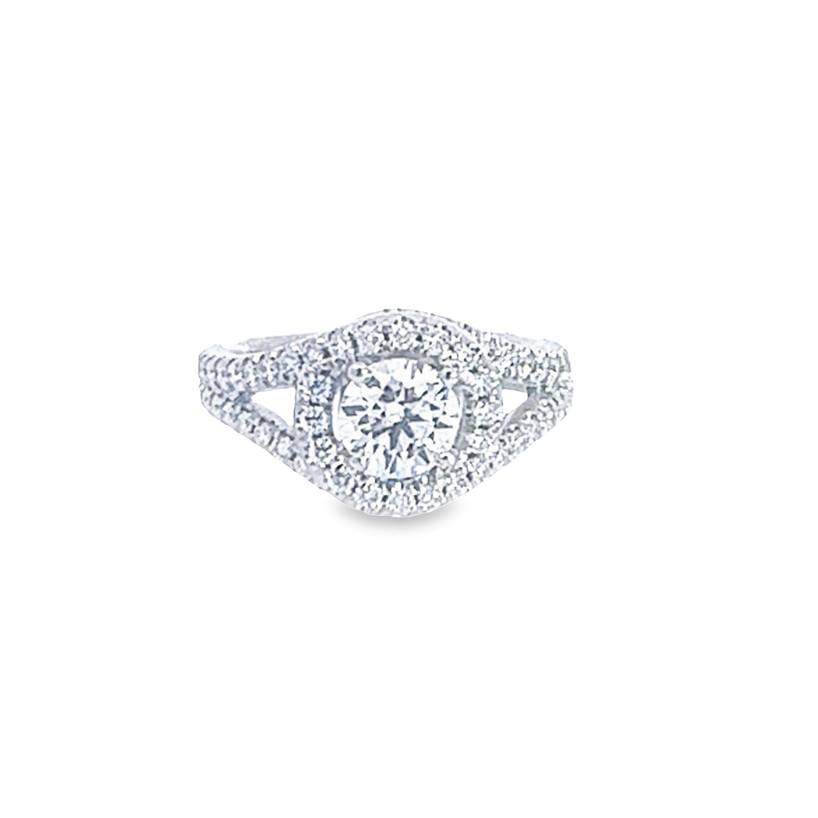 14k white swirl engagement ring 1.70 TCW