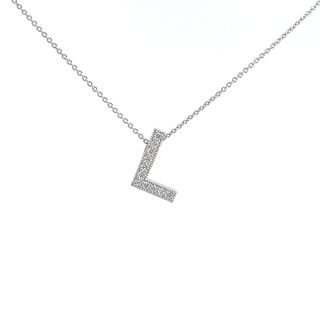 Diamond initial Pendant Letter "L" 0.12 ctw