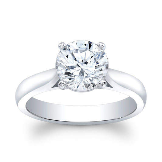 14k white gold solitaire 4-prong engagement ring solitaire 2 TCW