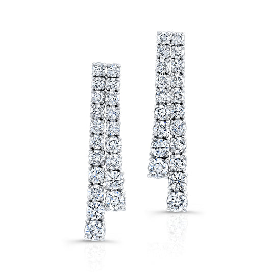 18k white gold diamond double-strand drop earrings 7.70 ctw