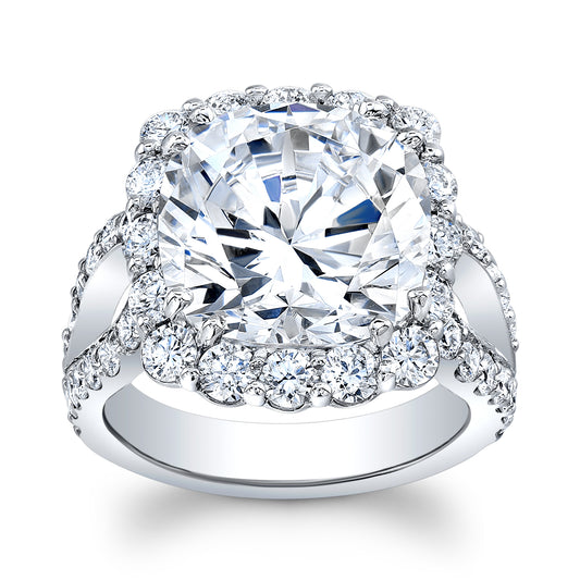 7 TCW Cushion halo engagement ring