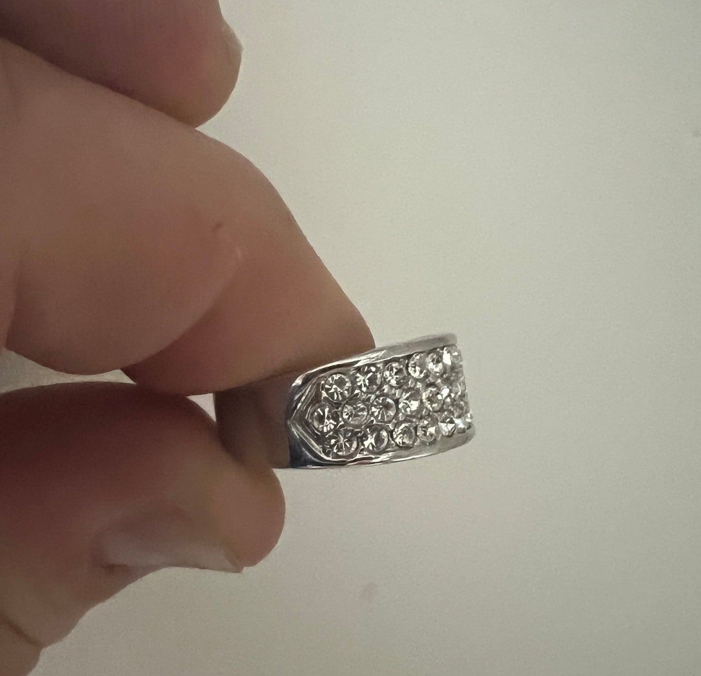 Custom 14k 3-row diamond band 1.33 ctw