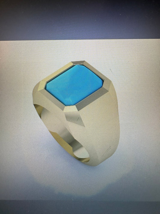 Custom Turquoise Signet Ring