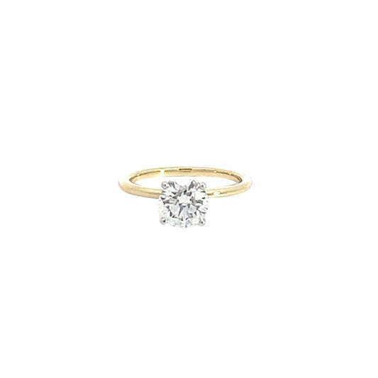 14k two tone invisible diamond halo engagement ring 1.10 ctw