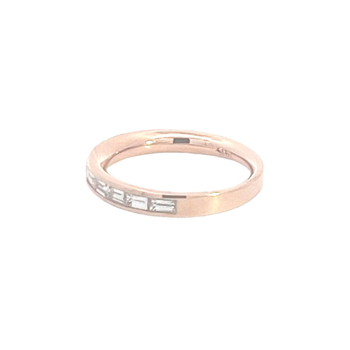 Rose gold baguette channel wedding band 1 ctw