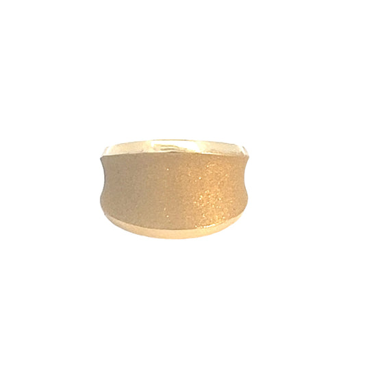 14k yellow gold wide sandblasted fashion ring