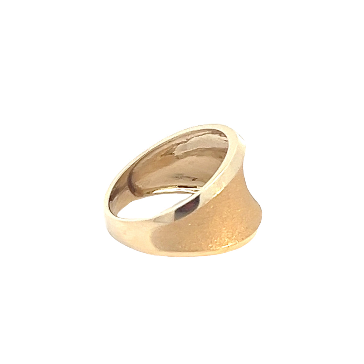 14k yellow gold wide sandblasted fashion ring
