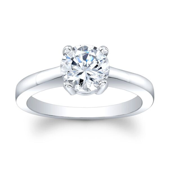 14k white gold round brilliant solitaire engagement ring 1 TCW