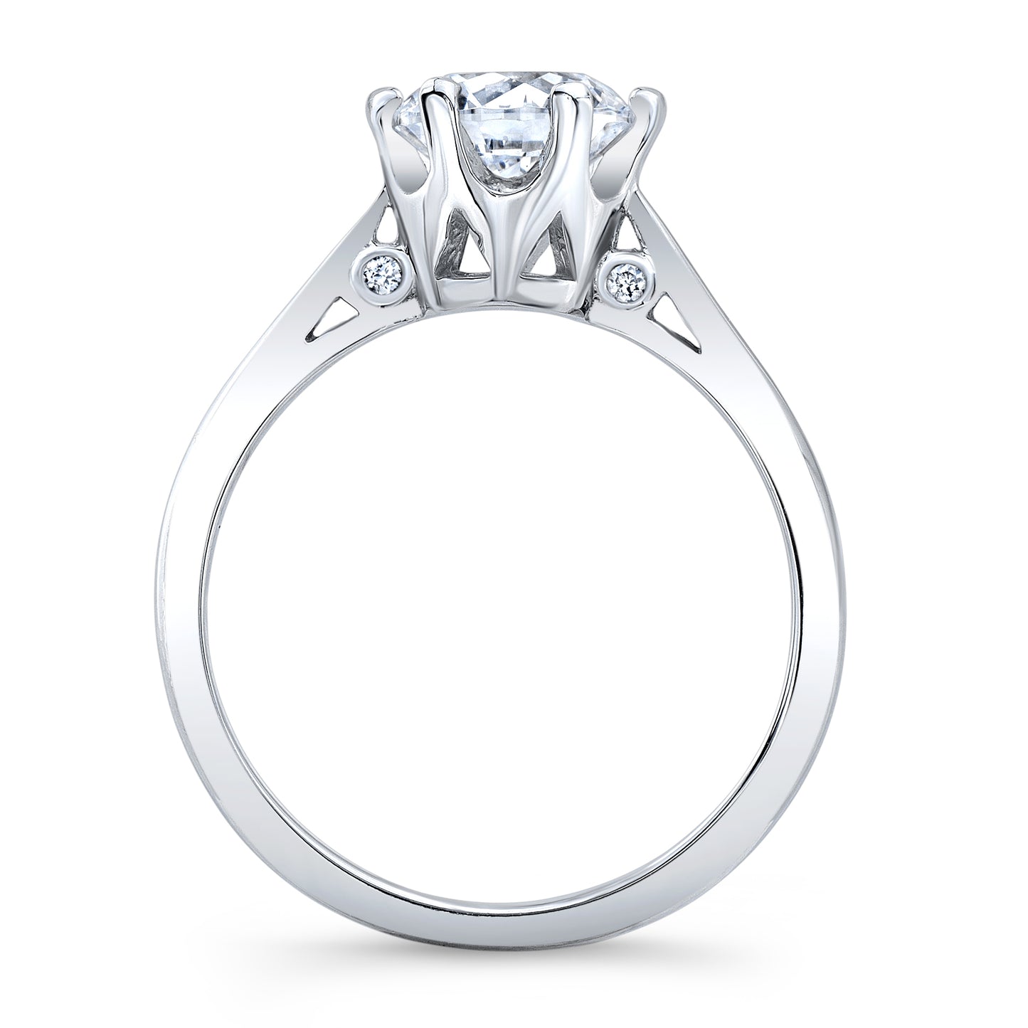 14k white gold engagement ring with diamond accents 1.03 TCW