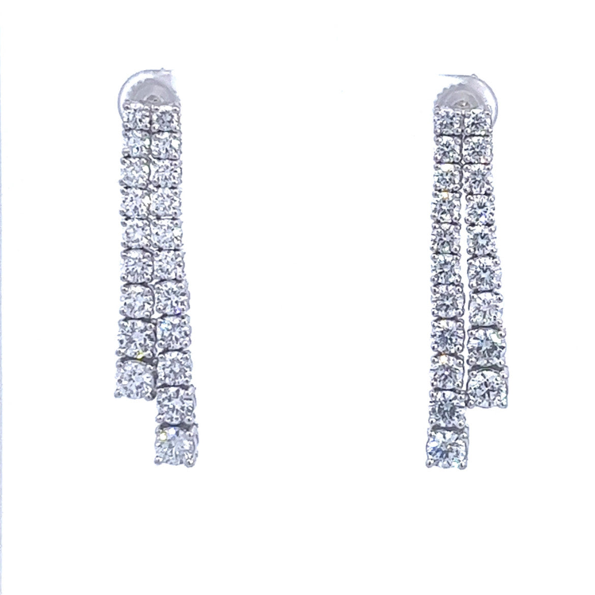 18k white gold diamond double-strand drop earrings 7.70 ctw